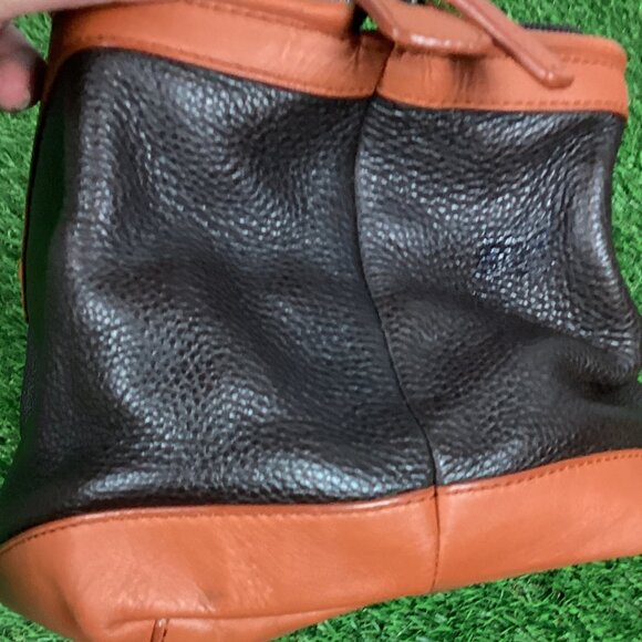 Coach Black & Dark Tan Leather Toiletry Bag Case - Picture 12 of 16